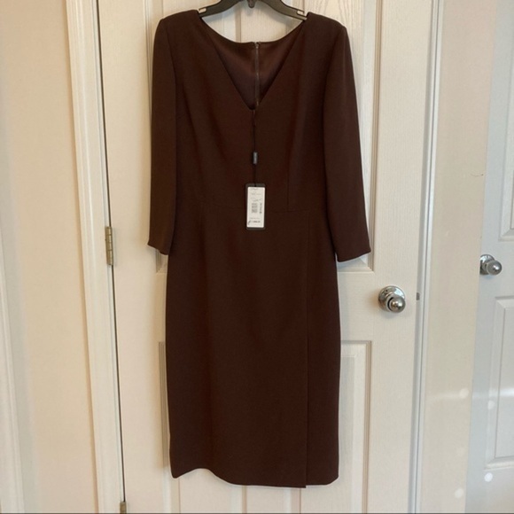 Dolce&Gabbana Cady long sleeve Sheath Dress in Maroon Size 10 - Picture 5 of 13